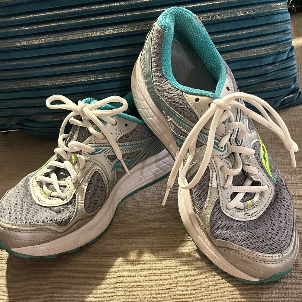 Saucony Gray and Teal Athletic Shoes